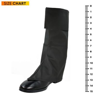 Skeleteen Faux Leather Costume Boots - Knee High Over The Shoe Black Pirate Boots Accessories for Costumes Image 1