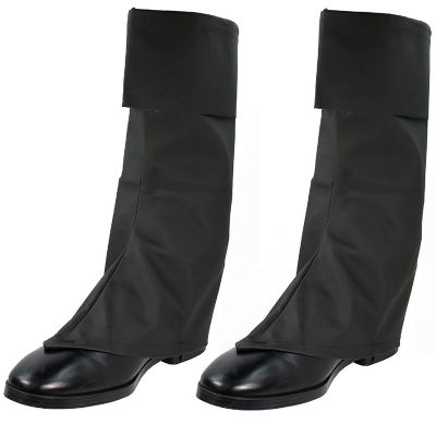 Skeleteen Faux Leather Costume Boots - Knee High Over The Shoe Black Pirate Boots Accessories for Costumes Image 3