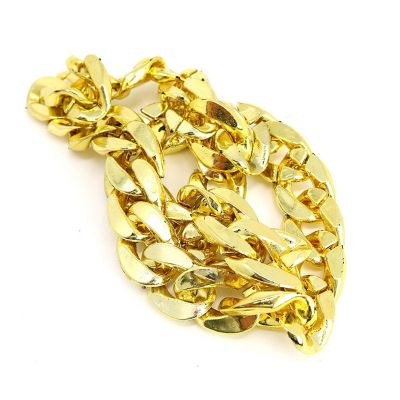 Skeleteen Rapper Gold Chain Accessory - 90s Hip Hop Fake Gold Costume Necklace - 1 Piece Image 2