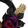 Skull with Hands and Purple Roses Halloween Twig Wreath  22-Inch  Unlit Image 2