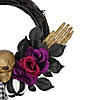 Skull with Hands and Purple Roses Halloween Twig Wreath  22-Inch  Unlit Image 3