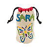Small Canvas Drawstring Bags with Bright Trim Image 1