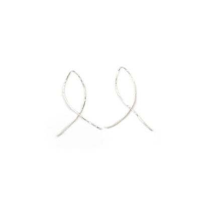Small Fishtail Hammered Earring Image 1