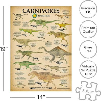 Smithsonian Carnivore Dinosaurs 500 Piece Jigsaw Puzzle Image 2