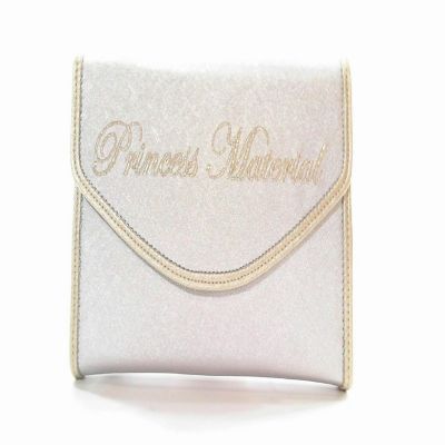 SNOB Essentials Disney Cinderella Princess Material Clutch Jewelry Bag Metallic Silver Handbag Purse Small Designer Womens 406981 Image 1
