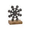 Snowflake On Stand (Set Of 6) 5.75"H, 7.75"H Aluminum/Wood Image 2