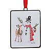 Snowman And Deer Ornament (Set Of 12) 5.25"H Iron Image 1