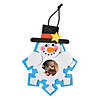 Snowman & Snowflake Picture Frame Christmas Ornament Craft Kit - Makes 12 Image 1