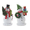 Snowman Couple Figurine (Set Of 2) 8"H Resin Image 1