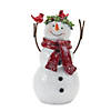 Snowman Figurine With Cardinal Accents (Set Of 2) 7"H Resin Image 1