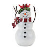 Snowman Figurine With Cardinal Accents (Set Of 2) 7"H Resin Image 2