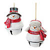 Snowman Sleigh Bell Ornament (Set Of 12) 4.5"H Resin Image 1