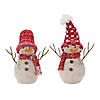 Snowman With Hat And Scarf (Set Of 2) 12.25"H, 15.25"H Foam/Fabric Image 1
