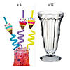 Soda Fountain Glass & Silly Straw Kit for 12 Image 1