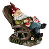 Solar Red Bird Rocking Chair Gnome 9X5.25X7.75" Image 1
