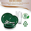 Solid Green Holiday Round Disposable Plastic Dinnerware Value Set (120 Settings) Image 3