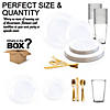 Solid White Economy Round Disposable Plastic Dinnerware Value Set (20 Settings) Image 3