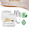 Solid White Flat Rounded Square Disposable Plastic Dinnerware Value Set (20 Settings) Image 2
