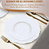 Solid White Round Blossom Disposable Plastic Dinnerware Value Set (120 Dinner Plates + 120 Salad Plates) Image 4