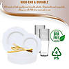 Solid White Round Blossom Disposable Plastic Dinnerware Value Set (20 Settings) Image 3