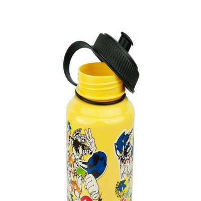Sonic The Hedgehog Sticker Bomb Large Plastic Water Bottle  Holds 32 Ounces Image 2