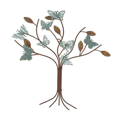 Special T Imports 15 Inch Metal Rust Butterfly Tree Wall Sculpture Home Decor Hanging Art Statue Image 1