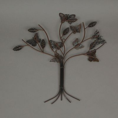 Special T Imports 15 Inch Metal Rust Butterfly Tree Wall Sculpture Home Decor Hanging Art Statue Image 2