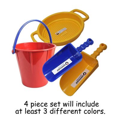Spielstabil Sand Toys Bundle Includes Large Pail, Large Sieve, 2 Large Scoops (Colors Vary - Made in Germany) Image 1