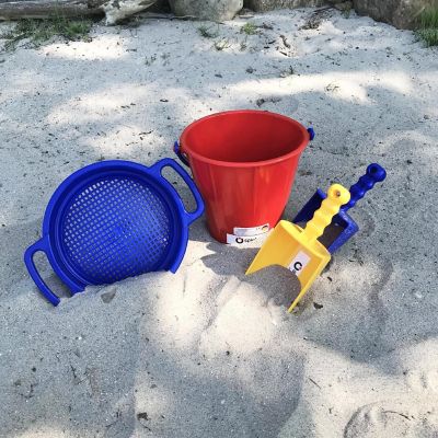 Spielstabil Sand Toys Bundle Includes Large Pail, Large Sieve, 2 Large Scoops (Colors Vary - Made in Germany) Image 2