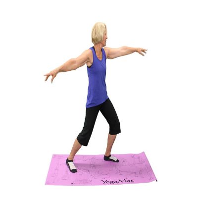 Sportime Youth Yoga Mat with 16 Pose Illustrations, 68x24x1/8 Inches, Each, Purple Image 1