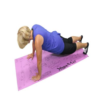 Sportime Youth Yoga Mat with 16 Pose Illustrations, 68x24x1/8 Inches, Each, Purple Image 2