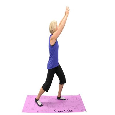 Sportime Youth Yoga Mat with 16 Pose Illustrations, 68x24x1/8 Inches, Each, Purple Image 3