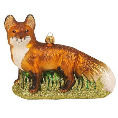 Standing Fox Polish Glass Christmas Tree Ornament Decoration Animal Wildlife Image 1
