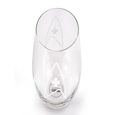 Star Trek Stemless Wine Glass Decorative Etched Medical Emblem  Holds 20 Ounces Image 2