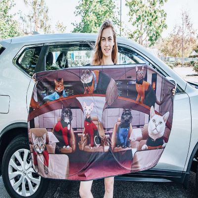 Star Trek: The Next Generation Cats Sunshade for Car Windshield  64 x 32 Inches Image 2