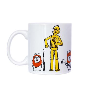 Star Wars C-3PO & Ewoks Comic Kanji 20oz Ceramic Coffee Mug Image 1