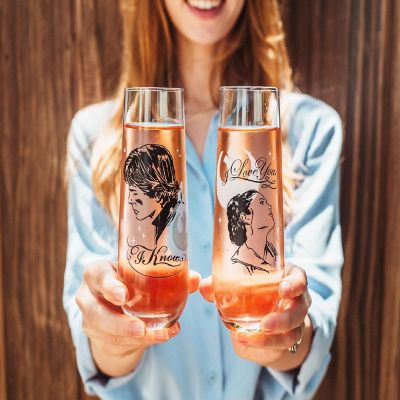 Star Wars Han and Leia "I Love You, I Know" Stemless Fluted Glassware  Set of 2 Image 1