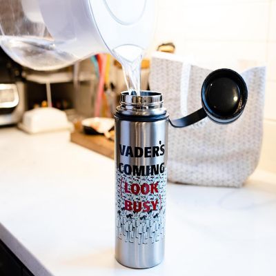 Star Wars Stormtroopers "Vader's Coming, Look Busy" Canteen Water Bottle  Holds 18 Ounces Image 2