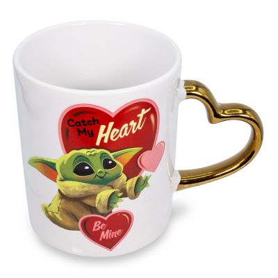 Star Wars: The Mandalorian Grogu Heart-Shaped Handle Ceramic Mug  14 Ounces Image 1