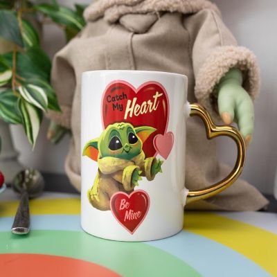 Star Wars: The Mandalorian Grogu Heart-Shaped Handle Ceramic Mug  14 Ounces Image 3