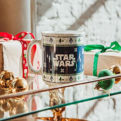 Star Wars: The Mandalorian Grogu Holiday Sweater Ceramic Camper Mug  20 Ounces Image 3