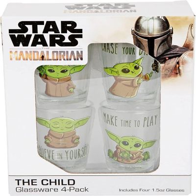Star Wars The Mandalorian Grogu Wisdom 4-Pack Mini Glass Set Image 1