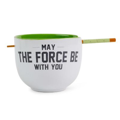Star Wars Yoda "May The Force Be With You" Ceramic Ramen Bowl and Chopstick Set Image 1