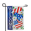Stars and Stripes Hearts "Welcome" Americana Outdoor Garden Flag 18" x 12.5" Image 1