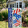 Stars and Stripes Hearts "Welcome" Americana Outdoor Garden Flag 18" x 12.5" Image 2