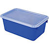 STOREX Small Cubby Bin, with Cover, Classroom Blue, Pack of 2 Image 1