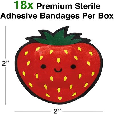 Strawberry Bandages  Set of 18 Individually Wrapped Self Adhesive Bandages Image 1