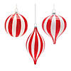 Striped Ornament (Set Of 6) 5"H, 5.5"H, 7"H Glass Image 1