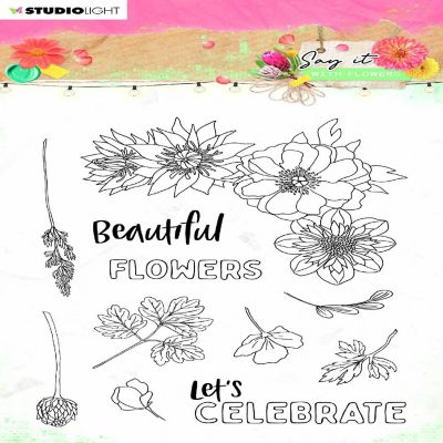 Studio Light Clear Stamp Say it with Flowers 105x148mm nr526 Image 1