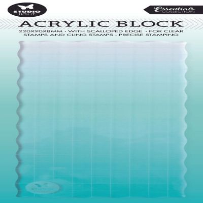 Studio Light SL Acrylic Stamp Block For Clear And Cling Stamps With Grid Essentials 220x90x8mm nr01 Image 1